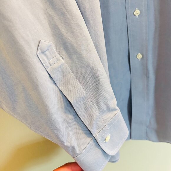 Brooks Brothers Regent Fit Original Polo Shirt Mens Size 16.5 34 Blue Chambray - Picture 4 of 8